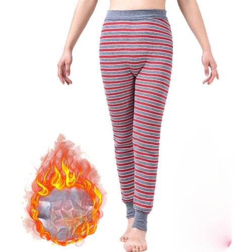 Women 2021 Autumn Winter New Casual Thick Warm Striped Pants Female High Waist Long Trousers Ladies Cotton Skinny Leggings E386