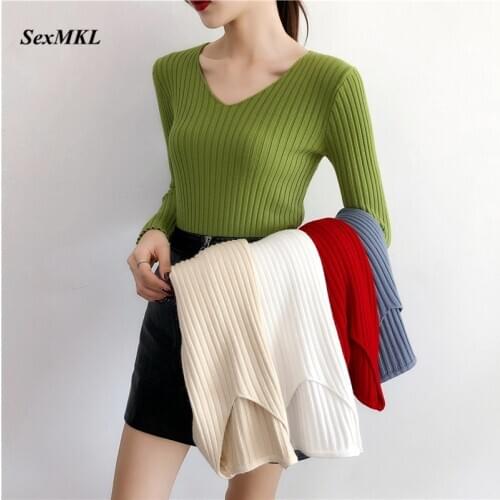 Women Knitted Sweaters 2020 Korean Style Fashion Long Sleeve White Black Casual Pullovers Women Clothes Winter Basic Sweater