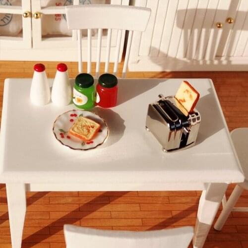 1:12 BJD OB11 GSC Miniature Dollhouse Kitchen Accessories Mini Toaster With Bread Model Toy