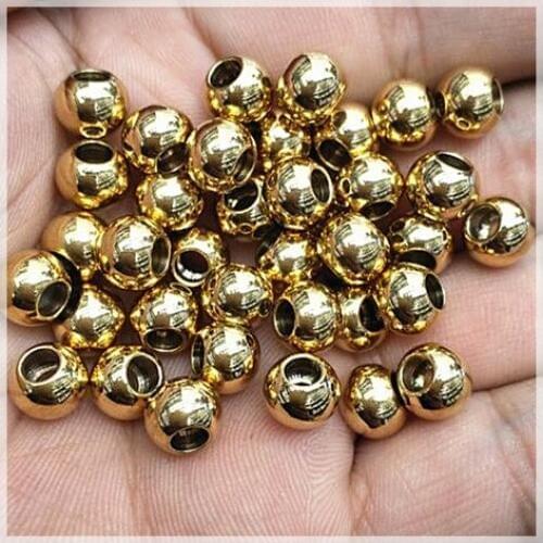 10pcs golden stainless steel round ball size 5mm for spacers beads for bracelets making accessories top fashion findings