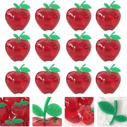 12pcs Apple-shaped Candy Gift Box Practical Gift Storage Container (Red)