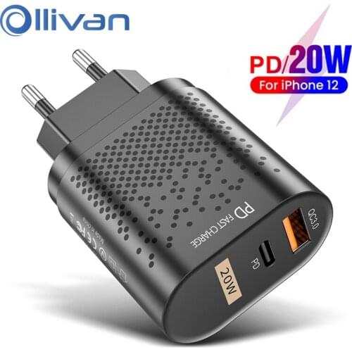 20W USB Type C Charger QC3.0 PD Charger Quick Charge Fast Charger For Xiaomi Huawei Samsung iPhone Mobile Phone Charge Adapter