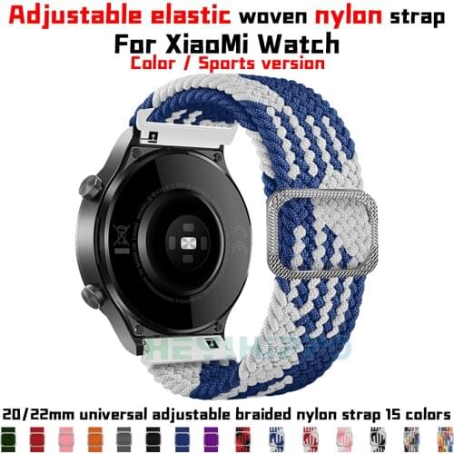22mm stretch nylon strap For XiaoMi Watch Color Sports version Adjustable fiber braided band for xiaomi color watch accessories