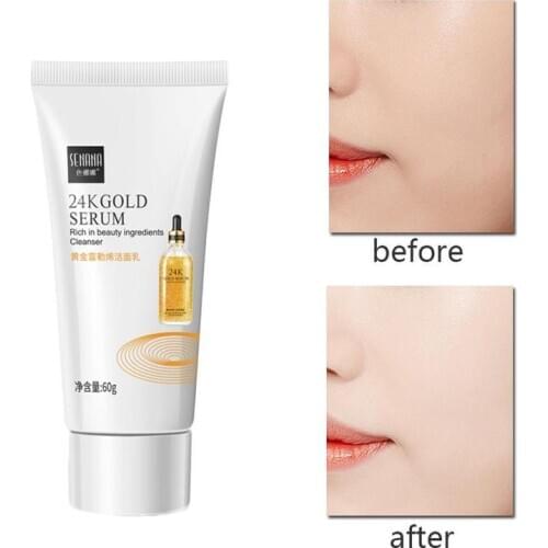 24k Gold Serum Nourishing Cleanser Foam Moisturizing Face Wash Care Anti-Spots Cleanser Rich In Beauty face wash