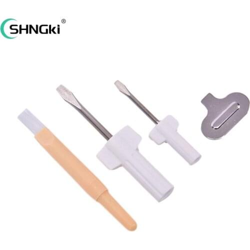 4pcs/set Needle Plate Driver Sewing Screwdriver Cleaning Brush Sewing Repair Tool For Sewing Machine Repair Accessories