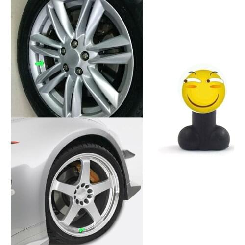 4pcs Car Core Tire Valve Spoof Rubber Mouth Cap Anti-Leakage Most Vehicles Automobile Truck Pickup Truck Fun Car Accessories