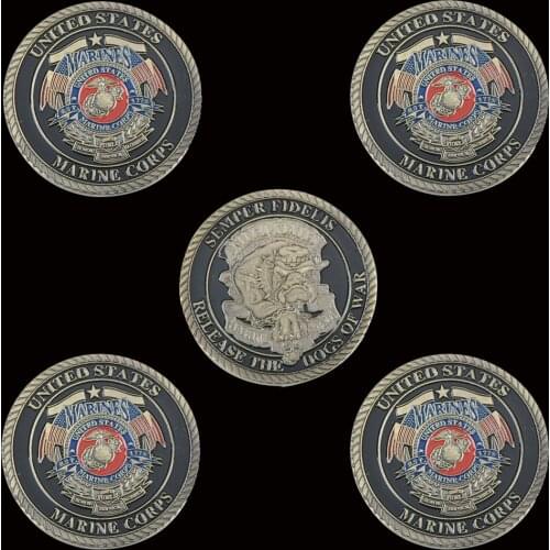5PCS United States Marine Corps US Gold Coins Collectibles For Business Gifts
