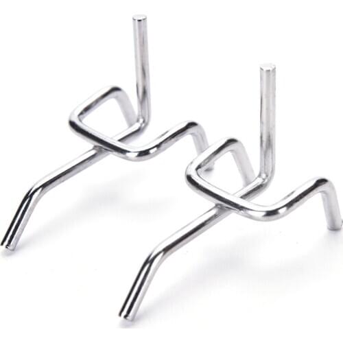 5cm Peg Board Hooks Board Wall Retail Display Shop Peg Slat Walling Home Hanger Chrome Metal Stainless Steel 10 Pcs