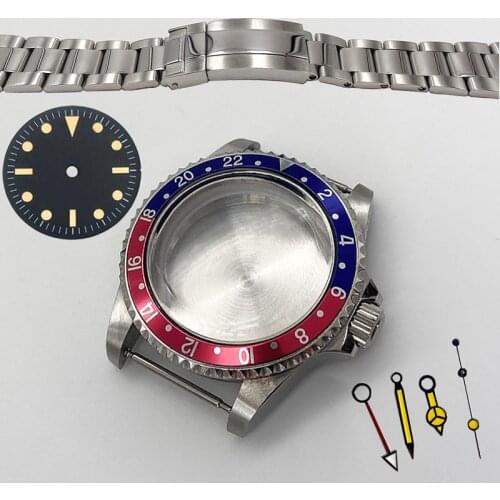 Watch Accessories 40mm Case Steel Belt Set Acrylic Glass Aluminum Ring 316L Stainless Steel for MINGZHU 3804 Movement