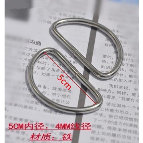 Free Shipping New 20pcs/lot 50mm Metal D type Ring Buckle hardwares accessoies for Purse Bags and Handbag