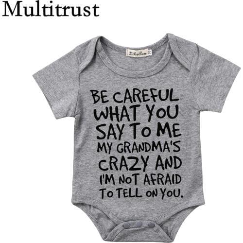 Citgeett Brand Cotton Newborn Infant Baby Boy Girl Kid Gray Bodysuit Summer Casual Crazy Jumpsuit Clothes Outfits 0-24M