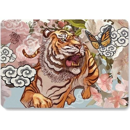Tiger and butterfly amid cherry blossom Pattern Laptop Case For Apple MacBook Retina Air 12 13.3 New Pro 15.4 inch Cover shell
