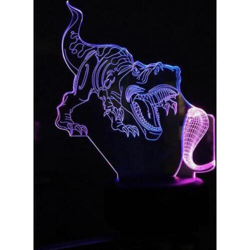 Dinosaur Cobra 3d Visual Night Light Creative 7 Color Touch Charging Led Solid Gift Usb Led Light Powerbank Usb Led Kids Lamp