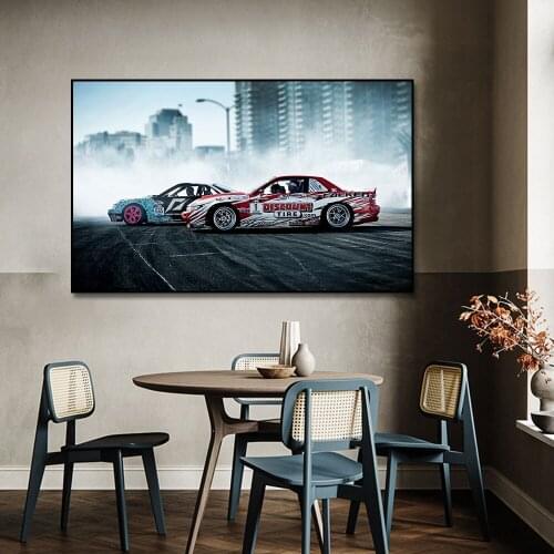 Exclusive Sport And City Racing Car Poster Painting On Canvas Print Nordic Home Decor Wall Art Picture For Living Room Frameless