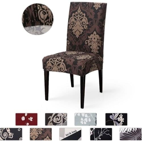 Spandex Elastic Printing Dining Chair Slipcover Modern Removable Anti-dirty Kitchen Seat Case Stretch Chair Cover for Banquet