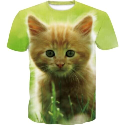 Fashion 2020 New Cool T-shirt Men/Women 3d Tshirt Print two cat Short Sleeve Summer Tops Tees T shirt Male
