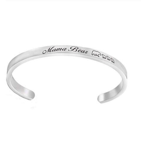 Hot hand jewelry mama bear stainless steel bracelet, gift for mother, bear bracelet