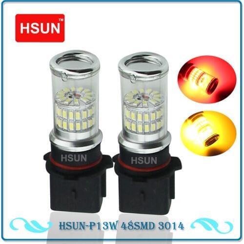 HSUN 2pcs High Power White P13W LED 48SMD 3014 DRL LED Light For Mazda CX-5,Chevy Camaro, Audi A4/S4/Q5 Daytime Running Light