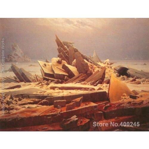 Art oil Painting photo to canvas The Polar Sea by Caspar David Friedrich High quality Handmade