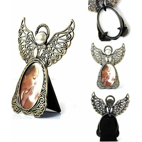 Classic Ellipse Photo Frame Black Angel Hanging Picture Holder Bedroom Decoration