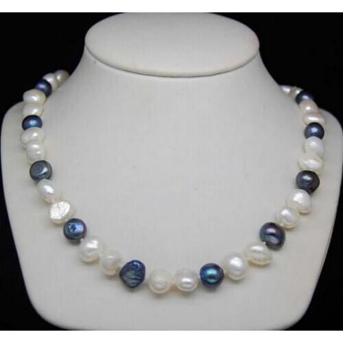Beautiful Charming Pretty 8-9mm multi-colour baroque pearl necklaces 18"AAA