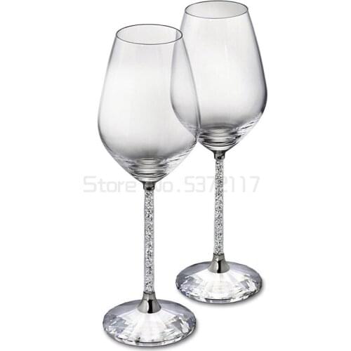 Creative European Crystal Lead-free Diamond Wine Glass Goblet Wedding Gift Glass Wine Glass