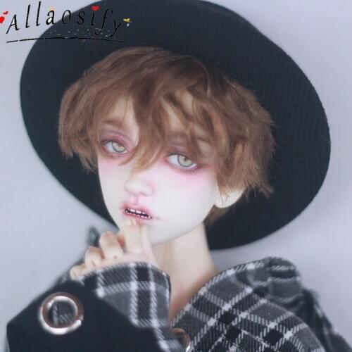Allaosify Bjd Doll Wig Micro-Volume Fluffy Male And Female Baby Wig 1/3 1/4 1/6 Soft Silk Short Hair
