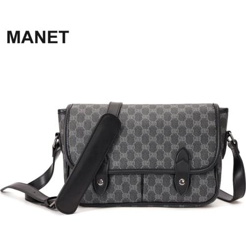MANET Fashionable Purses Wear-resistant Mens Messenger Bag Commuter Casual Shoulder Bag Pvc Fashion Postman Crossbody Bag Luxury