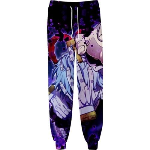 My Hero Academia Shigaraki Tomura 3D Men/Women Neutral StyleThreaded Bunched Trousers Youthful Kawaii Threaded Bunched Leg Pants