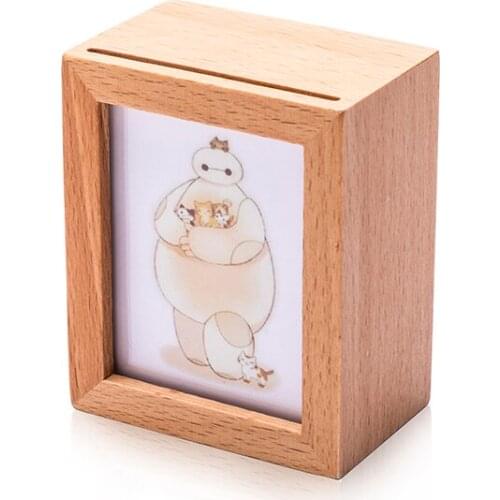 Natural Wooden Music Box with Customizable Photos Wind Up Music Box for Friends,Spouse,Kids (Beech wood, Tone:Castle in The Sky)