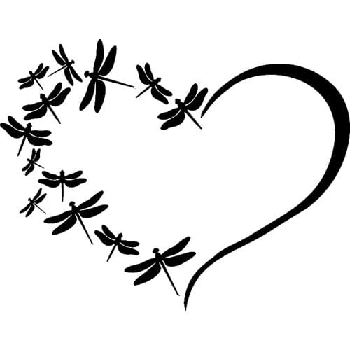 16*12.5cm Dragonfly Heart Family Dragonflies Vinyl Window Decal/Sticker Fashion Personality Creativity car accessories