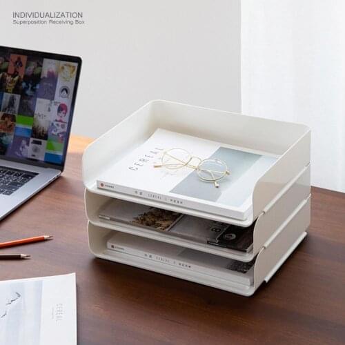 Desktop Storage Single-layer Stackable Box for Office Magazines Document