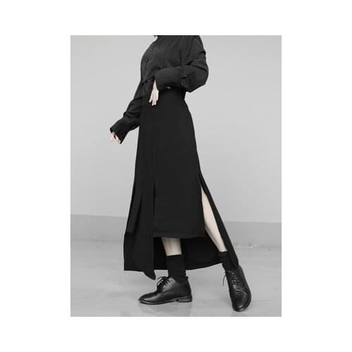 New Irregular dark fringe mid-length skirt