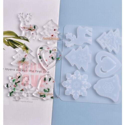 New transparent silicone mold resin decoration crafts DIY Christmas Charms material set mold epoxy resin jewelry mold