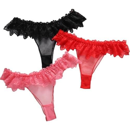 New Sexy Lace String Transparent Panties Women Back Bow Cute Thong Womens Seamless Briefs Fashion Underwear Thongs Women Sexy