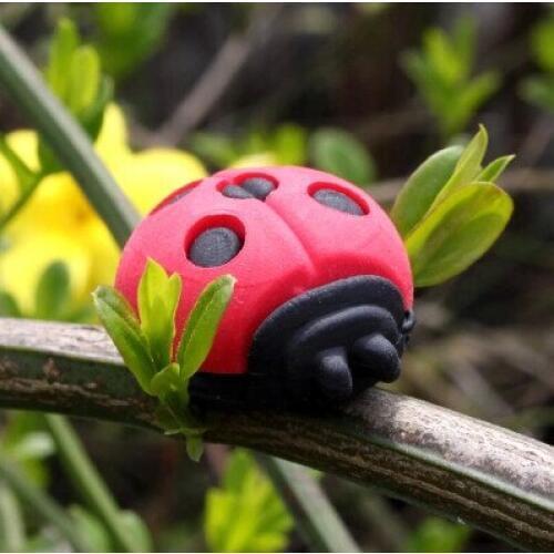 New Arrival 2015 Ladybird Eraser Fantastic Eraser Bug eraser 2 pieces per lot with colors at random