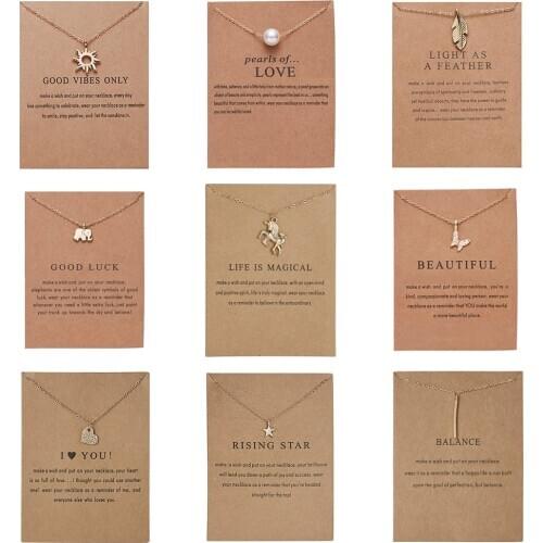 New Trendy Alloy Cute Elegant Sun Star Leaves Bird Butterfly Heart Luck Pendant Necklaces for Women Fashion Accessories Jewelry