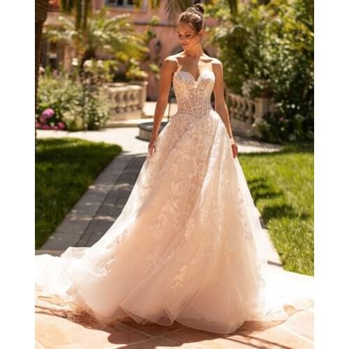 Robe Mariage A-Line Wedding Dress Sweetheart Neck Luxury Abito Da Sposa Beading Appliques Hochzeitskleid Backless Trouwjurk