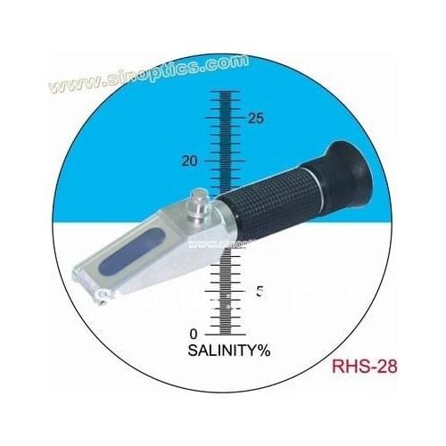 Free shipping hand held Salinity aquarium Refractometer 0-28% salinity)RHSN-28ATC with out-standing calibration screwer