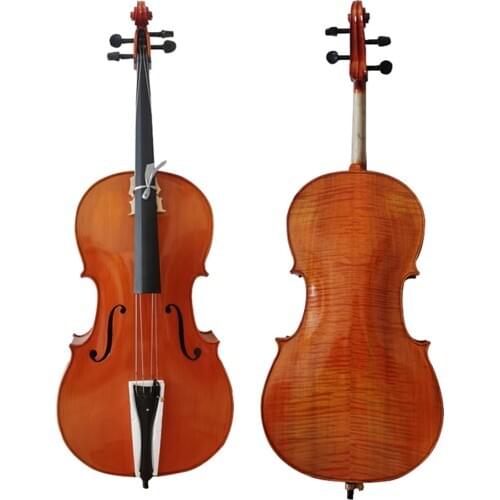 SevenAngel Solid Wood Cello 4/4 3/4 1/2 1/4 Size Antique Natural Flamed Violoncello Professional Musical Instrument