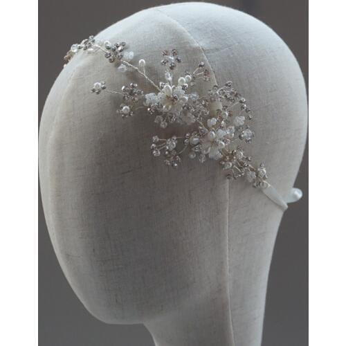 Rhinestone 1920s Bridal Halo Headband Vintage Inspired Stone Wedding Headpiece Bohemian Hair Adornment