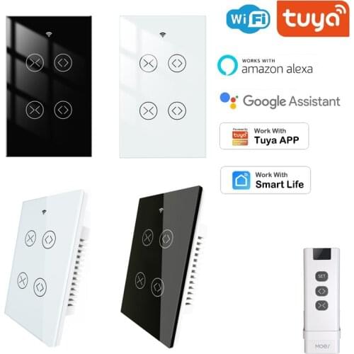 Tuya Smart Life WiFi 2 Gang Double Curtain Blind Switch Dual mode WiFi+Bluetooth Curtain Switch Work With Google Home Alexa