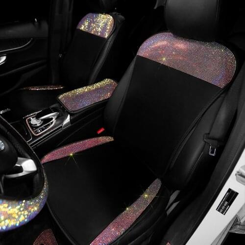 Fashion seat covers for cars universal bling accessories for girls cushion luxury interior summer ice silk pad
