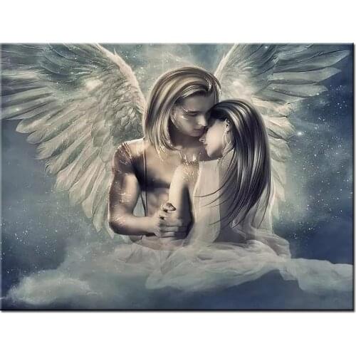 Diamond embroidery Angel Couple,diamond paintings full square drill stitch cross rhinestone of picture mosaic Lover portrait I10