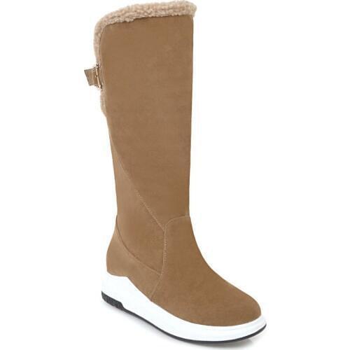 Contracted joker female boots in the winter of 2018 foreign trade 43 tall canister boots tidal flat suede 40-181206