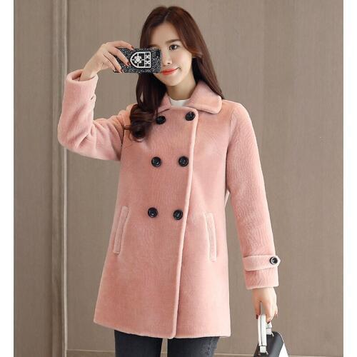 Womens Fur Coat Real Wool Jackets Sheep Shearling Coats 2020 New Autumn Winter Jacket Women Long Trench Female S909