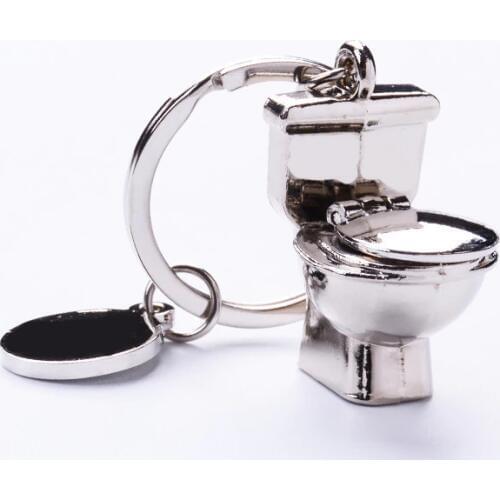 1Pc Trinkets Keychain Key Chain Terminator Creative Closestool The Best Souvenir Gift Choice Auto Motorcycle Car Key Ring