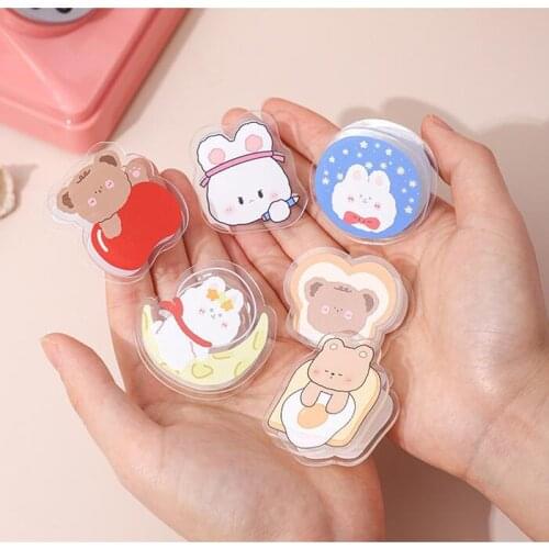 1pc Kawaii Acrylic Cartoon Animals Paper Clip Receipt Storage Handbook Sort Arrange Decoration