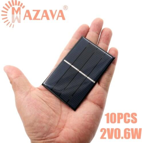 10PCS 2V 0.6W Solar Cells 50*80mm Solar Panels Epoxy Polycrystalline DIY Battery Power Charger Polycrystalline Silicon Panel