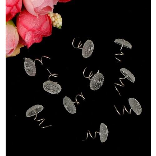 10pcs Clear Heads Nickel Plated Steel Fixed Screw Upholstery Twist Pins Sofa Couch Chair Twist Pins Car Drapery Craft